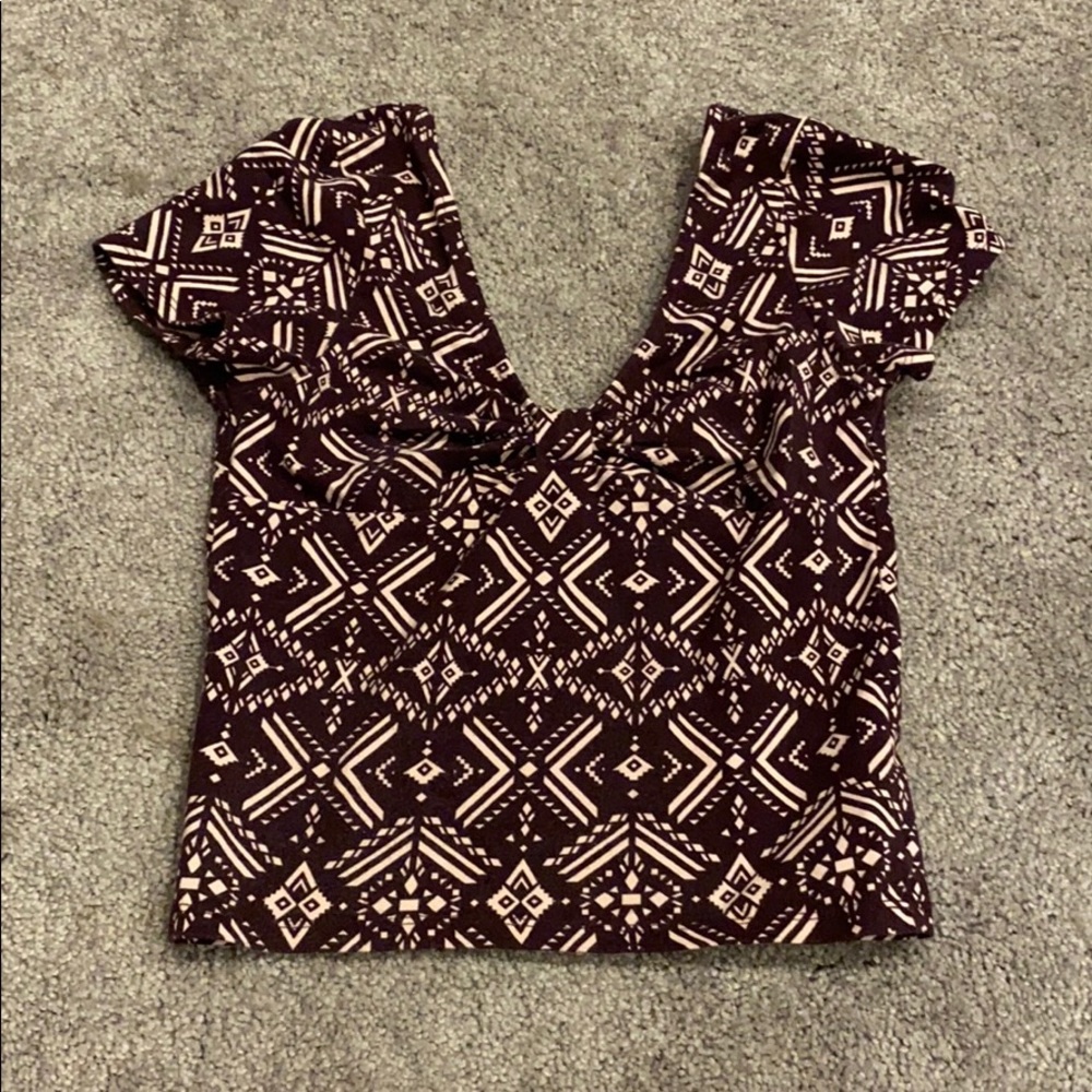 Tribal pattern crop top